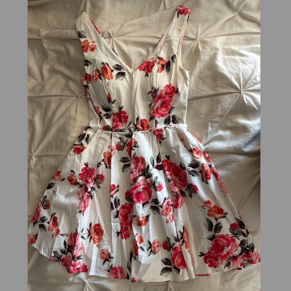 Tailored-fit, Floral Mini-dress | Stretchy | Size S
